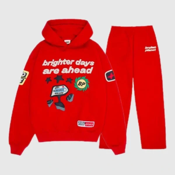 Broken Planet Tracksuit Red